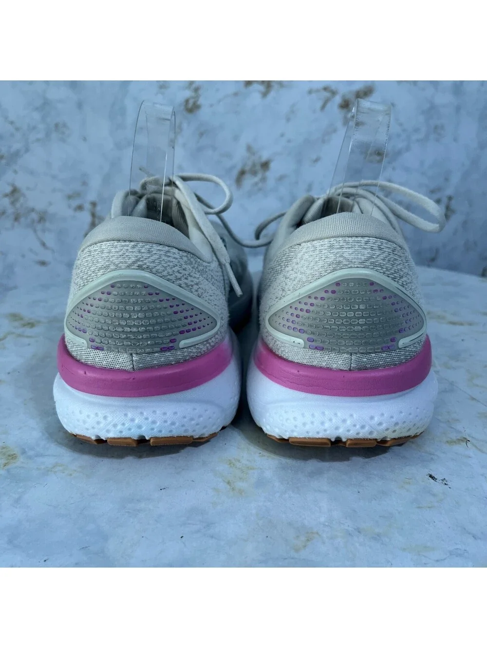 Brooks Ghost 16 Womens Size 12 Running Shoes Gray Pink Athletic Trainer Sneakers